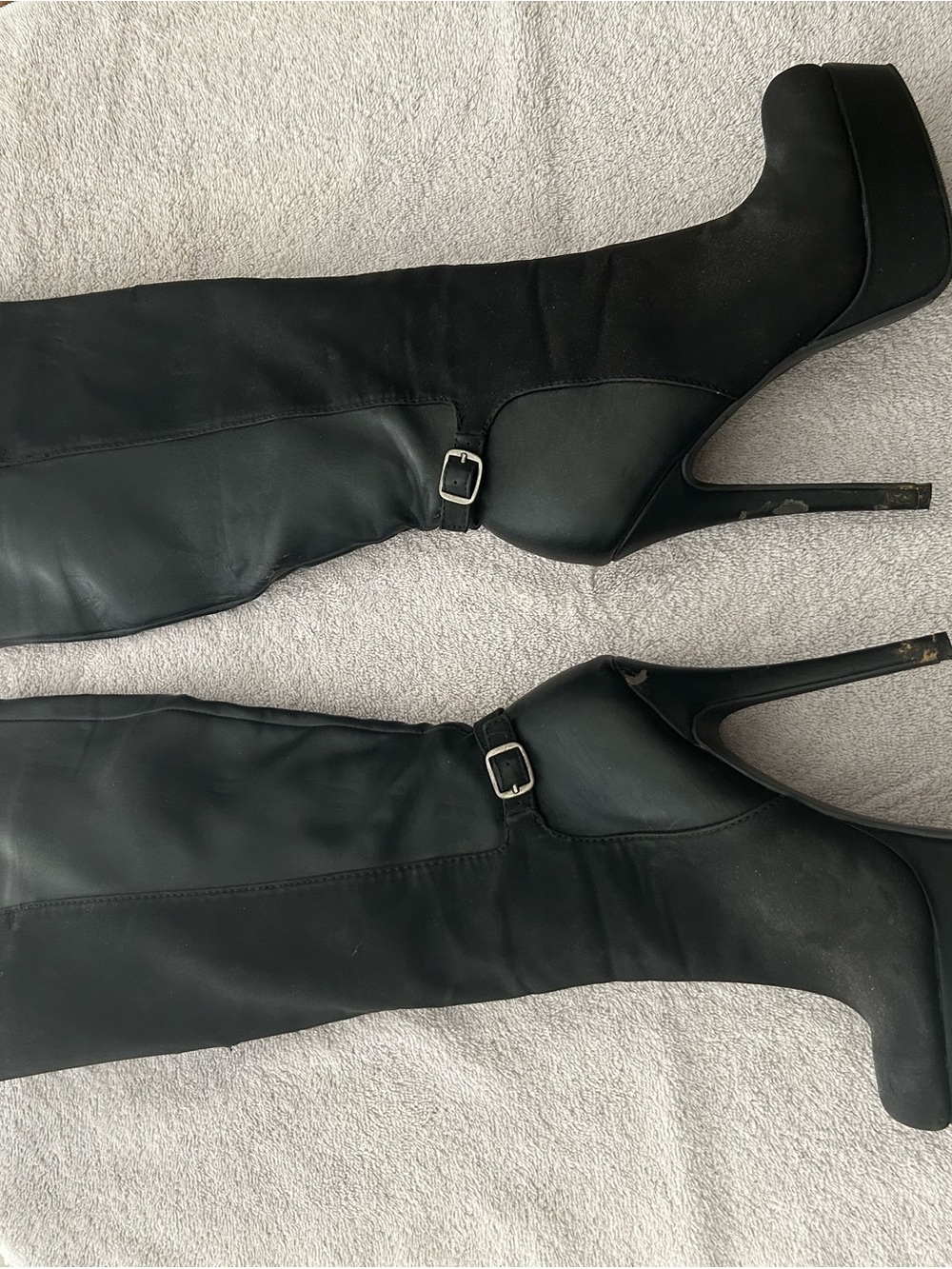 Target Black Over-the-Knee Stiletto Boots with Buckle
